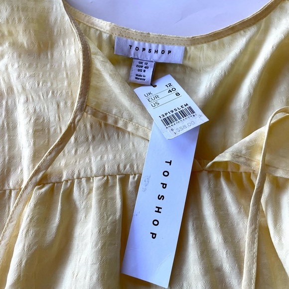 Sleeveless Tank TOPSHOP Tiered Smock Top Gingham Print Size 8 Medium - Picture 3 of 9